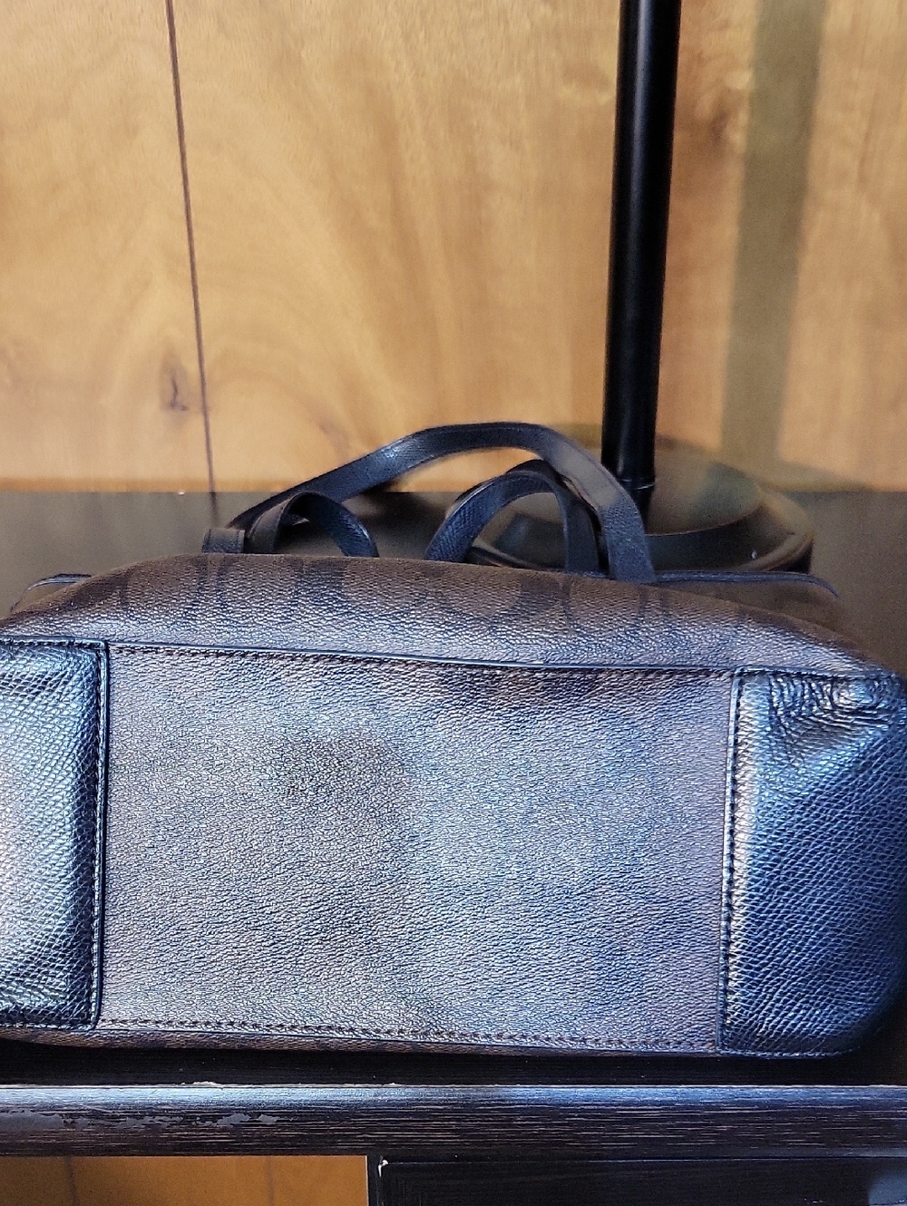 Coach Brown Signature Canvas Tote with Dark Leather Trim - Picture 5 of 5